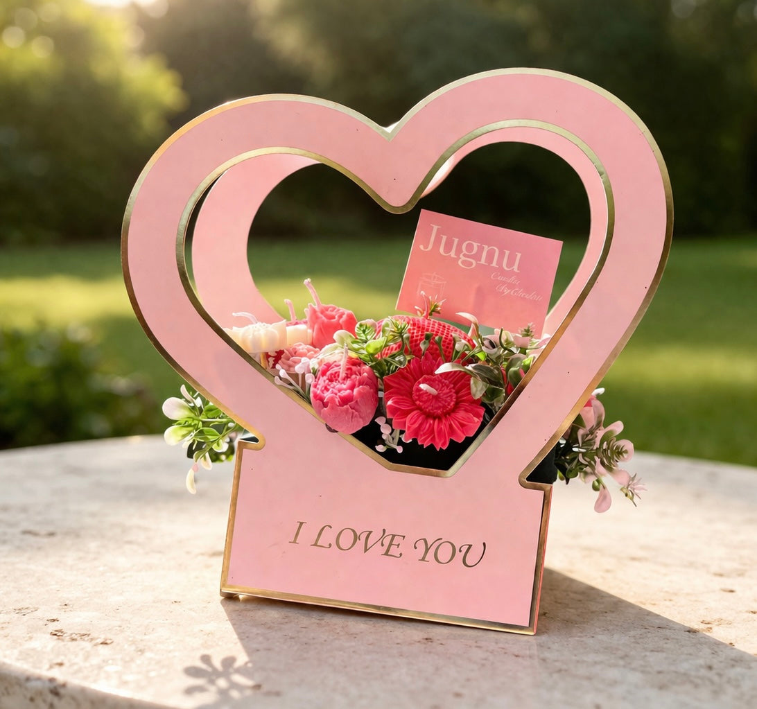 Heart candle bouquet