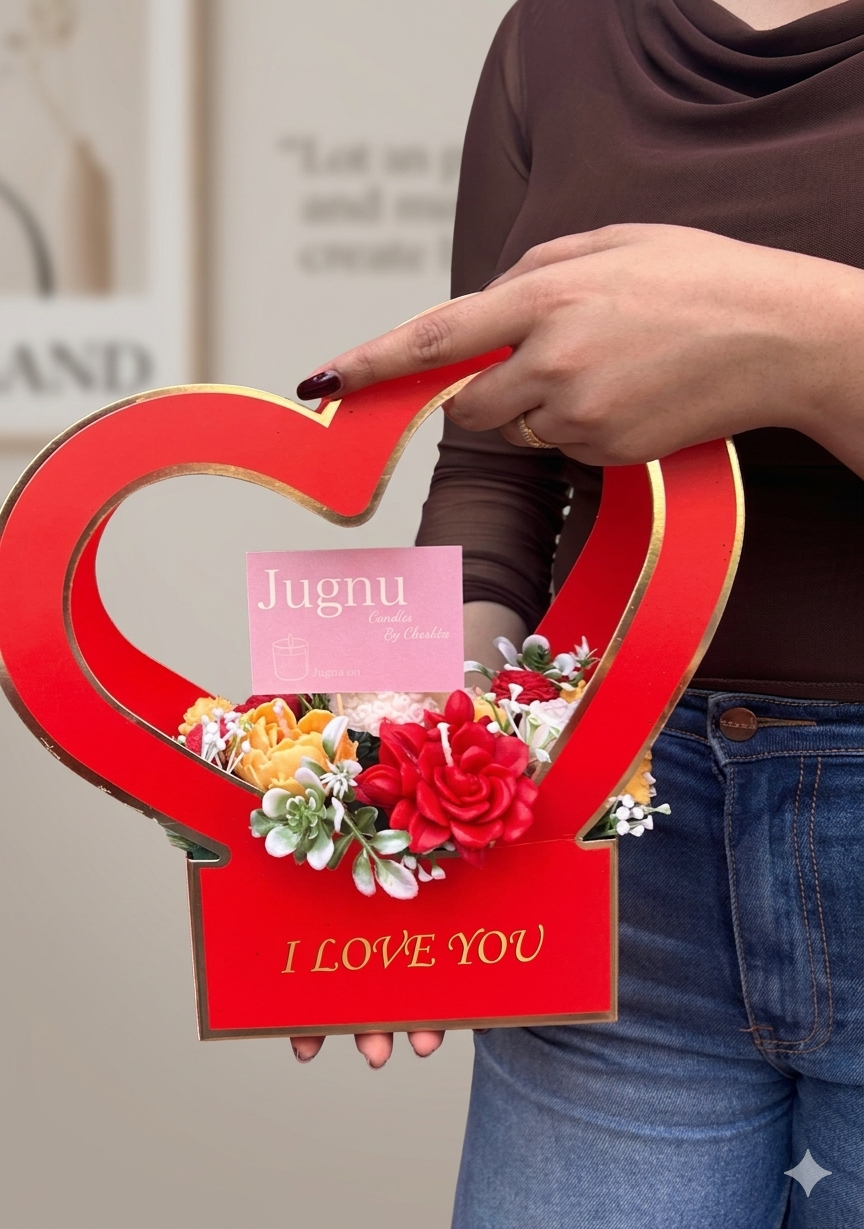 Heart candle bouquet