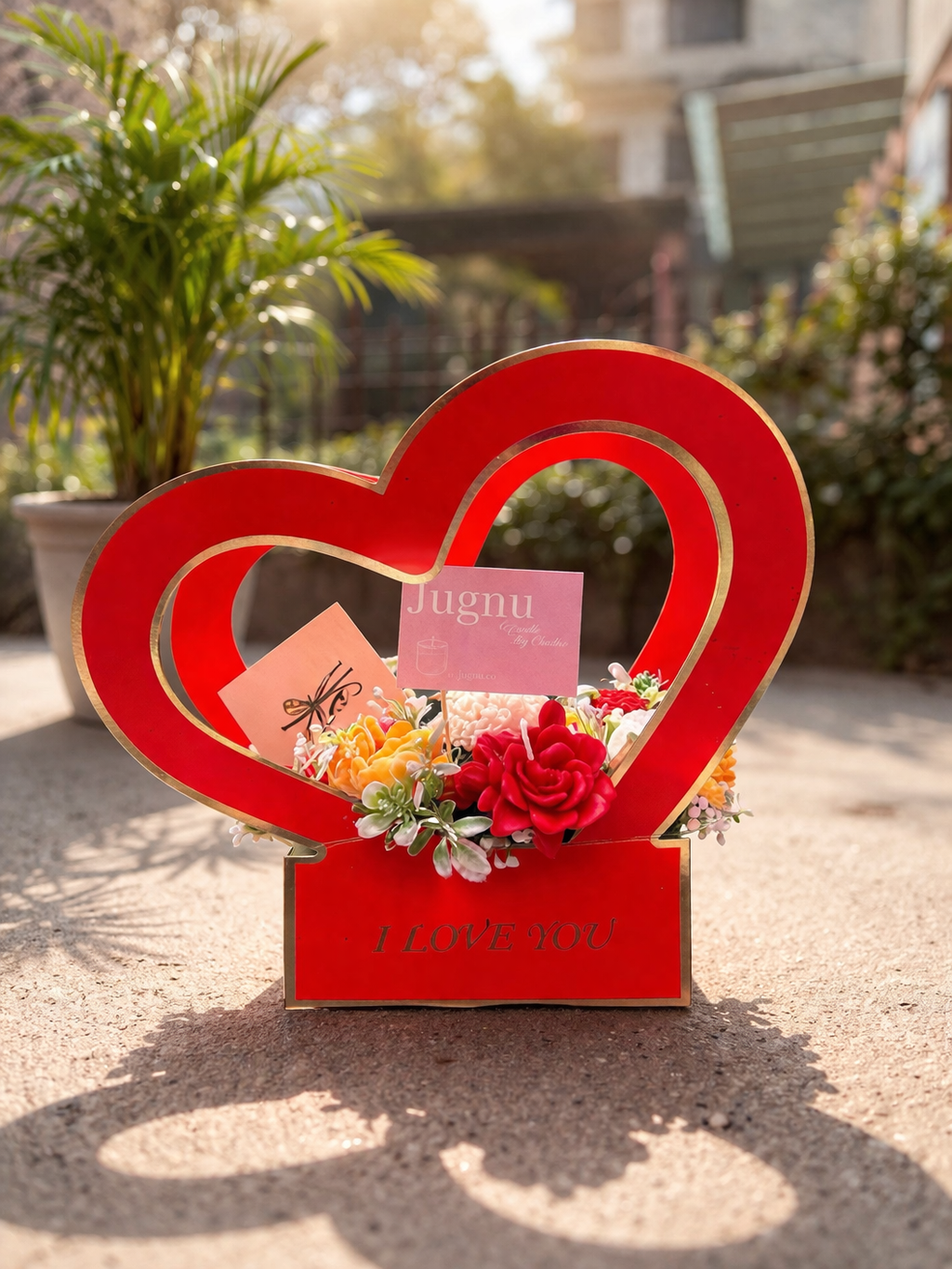 Heart candle bouquet