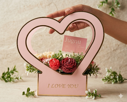 Heart candle bouquet